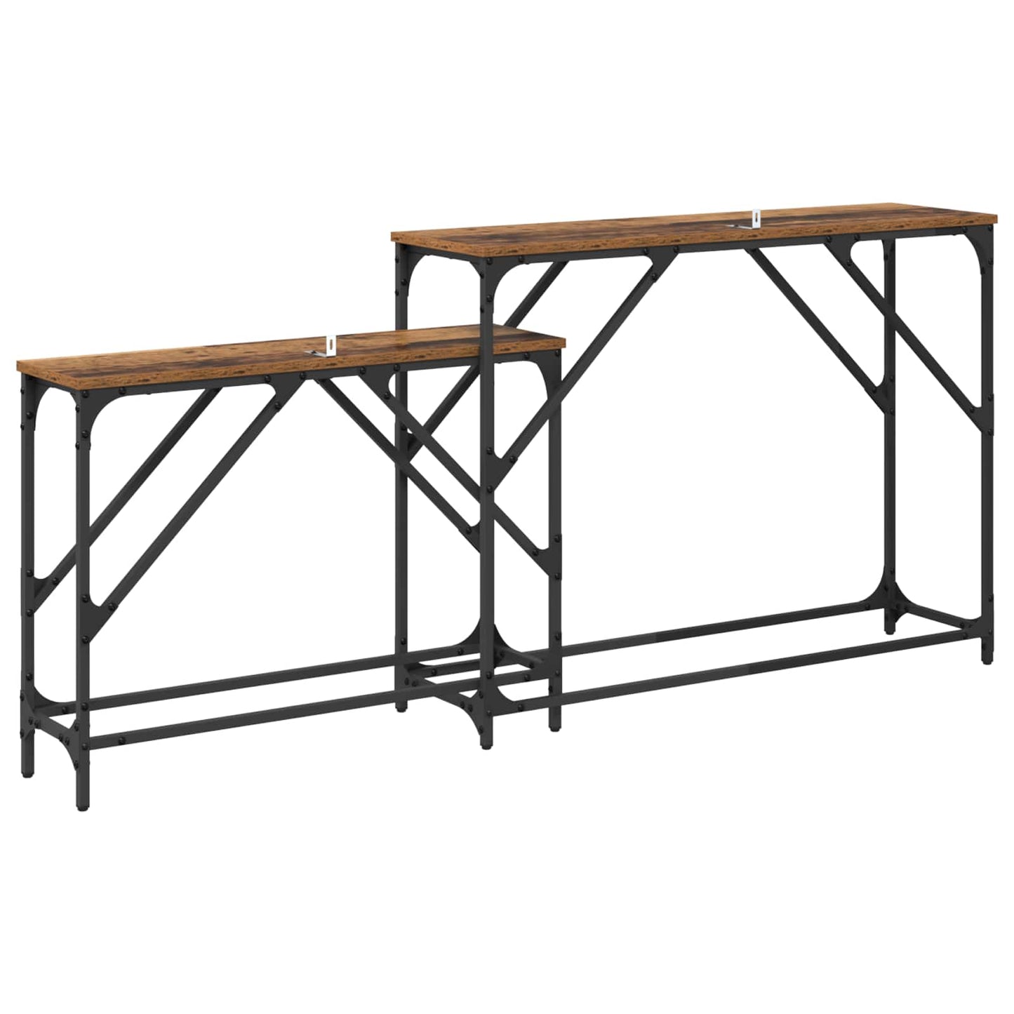 Konsolentisch 2 stk. Altholz 100 x 28 x 75 cm Holzwerkstoff