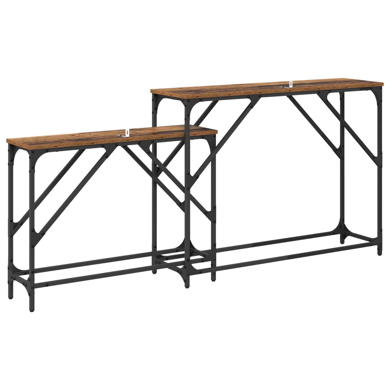 Konsolentisch 2 stk. Altholz 100 x 28 x 75 cm Holzwerkstoff