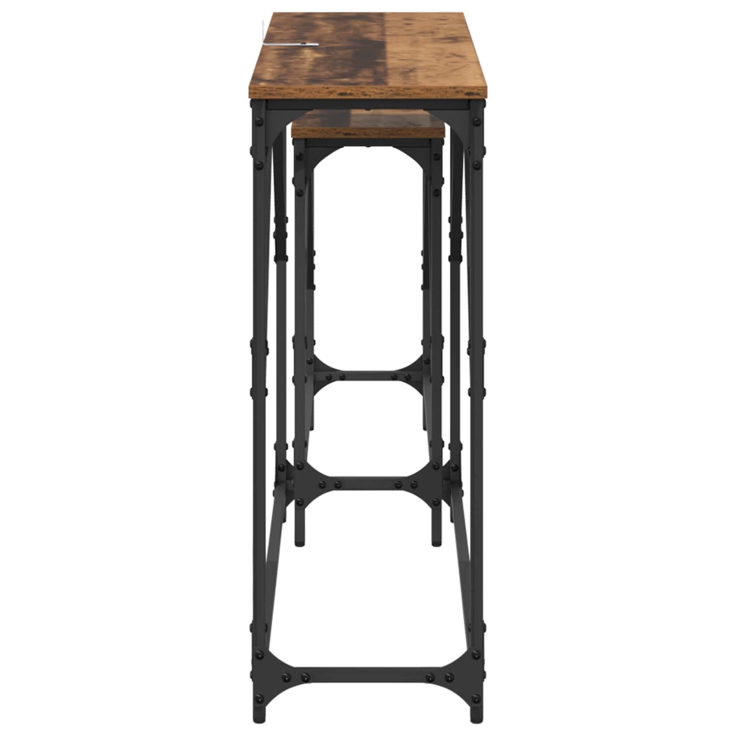 Konsolentisch 2 stk. Altholz 100 x 28 x 75 cm Holzwerkstoff
