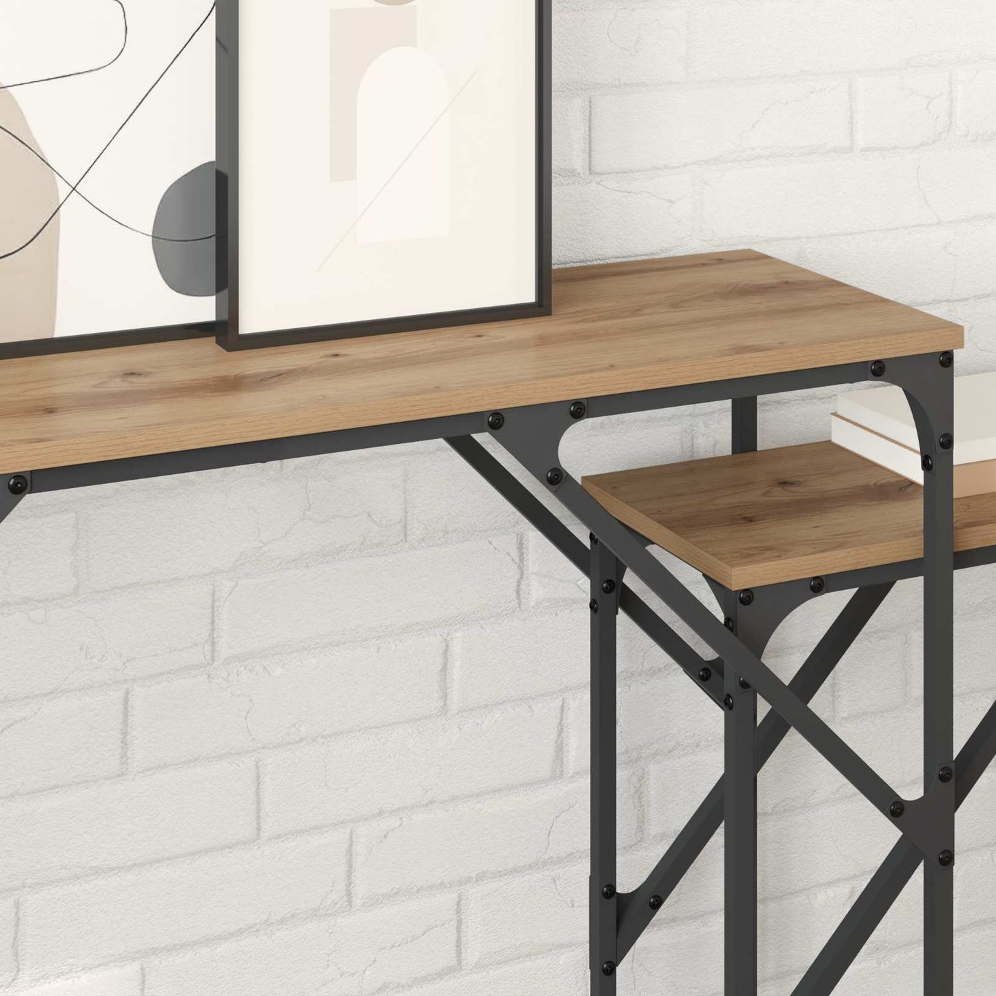 Konsolentisch 2 stk. Artisan-Eiche 100 x 28 x 75 cm