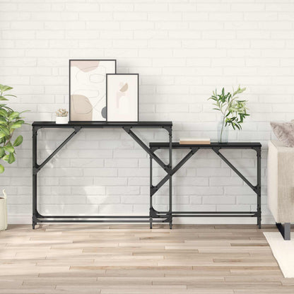 Konsolentisch 2 Stk. Schwarz Eichen-Optik 100 x 28 x 75 cm