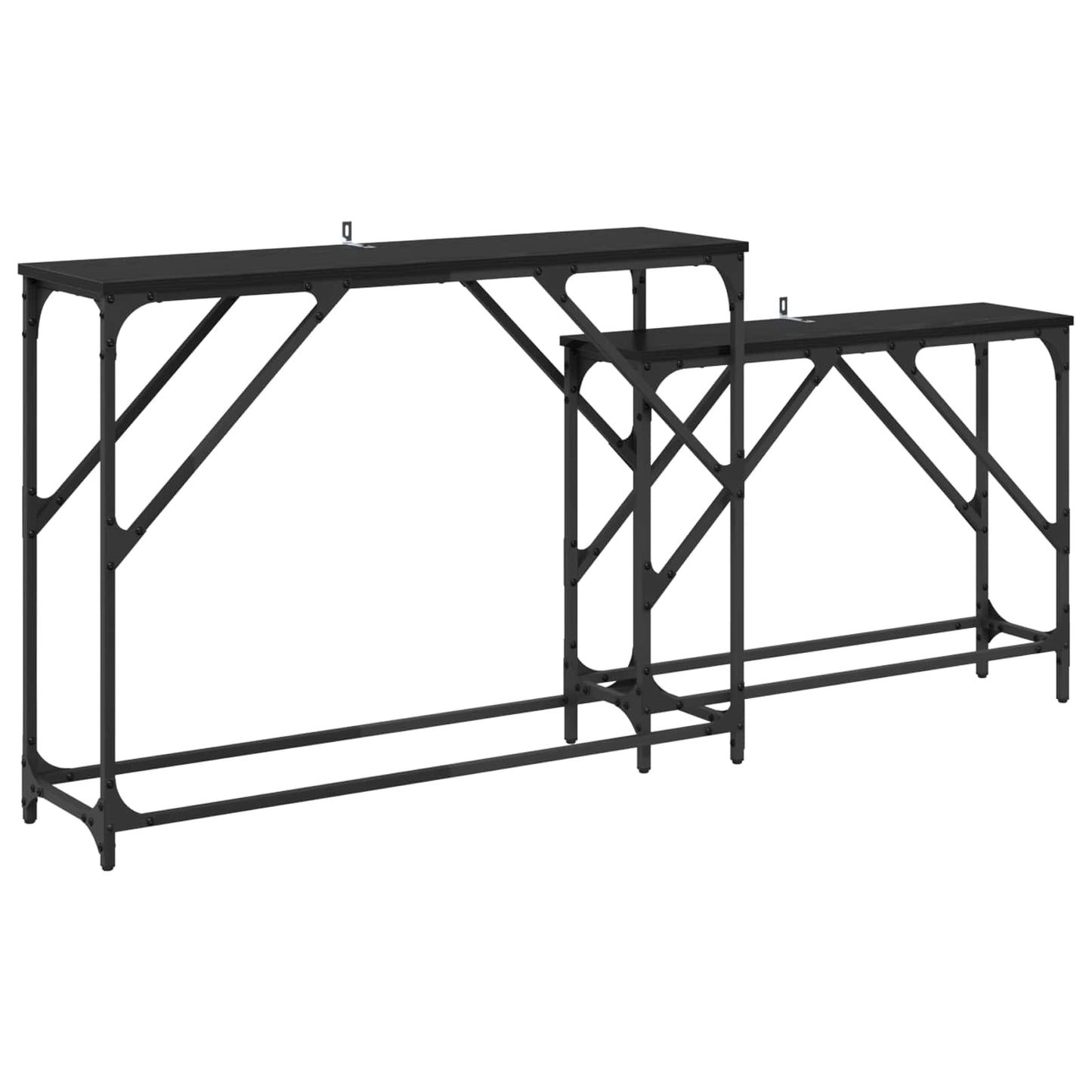 Konsolentisch 2 Stk. Schwarz Eichen-Optik 100 x 28 x 75 cm