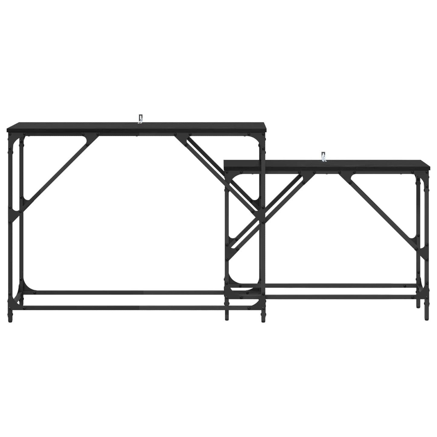 Konsolentisch 2 Stk. Schwarz Eichen-Optik 100 x 28 x 75 cm