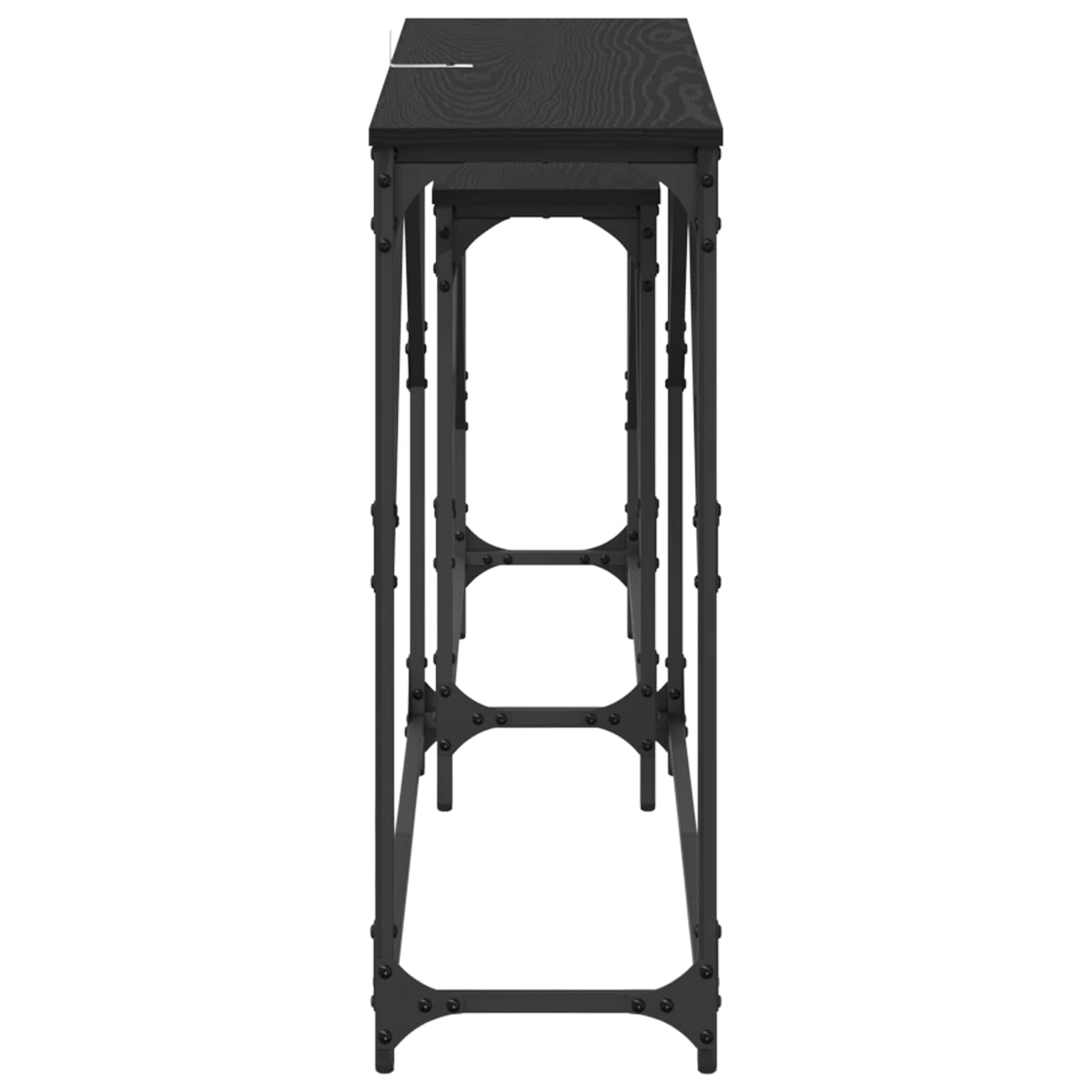 Konsolentisch 2 Stk. Schwarz Eichen-Optik 100 x 28 x 75 cm