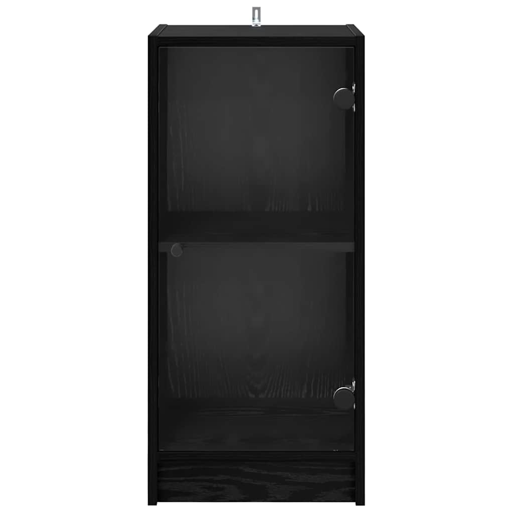 Sideboard Schwarz Eichen-Optik 35 x 37 x 76 cm Holzwerkstoff