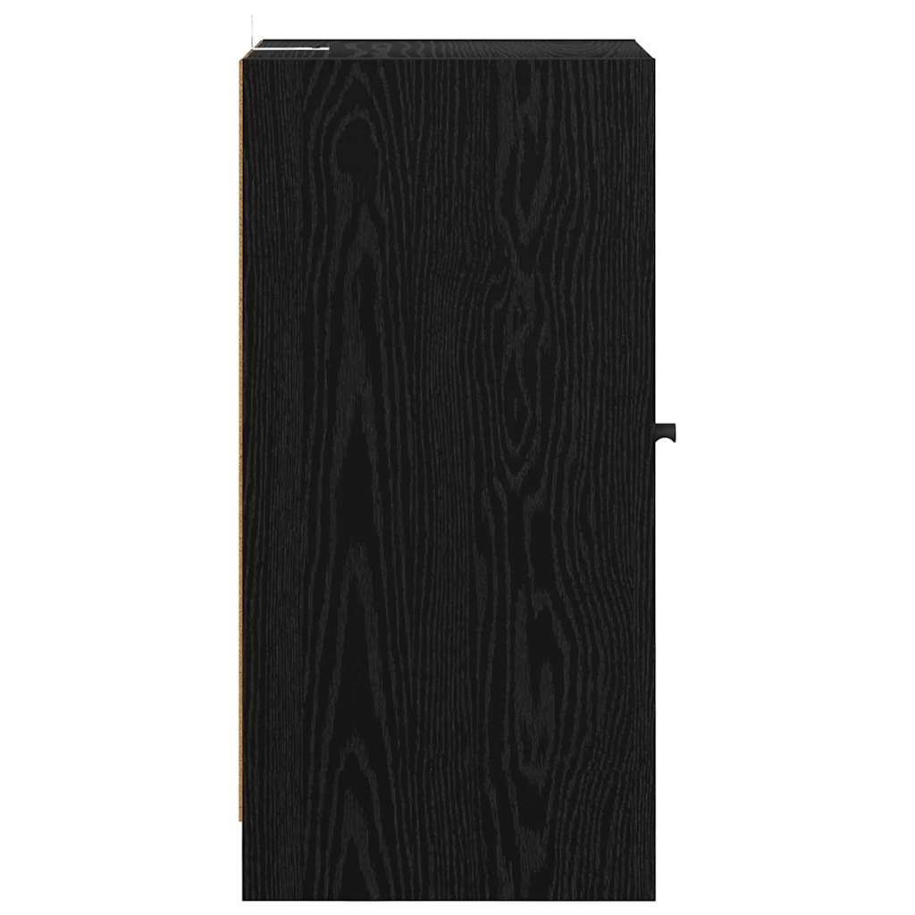 Sideboard Schwarz Eichen-Optik 35 x 37 x 76 cm Holzwerkstoff