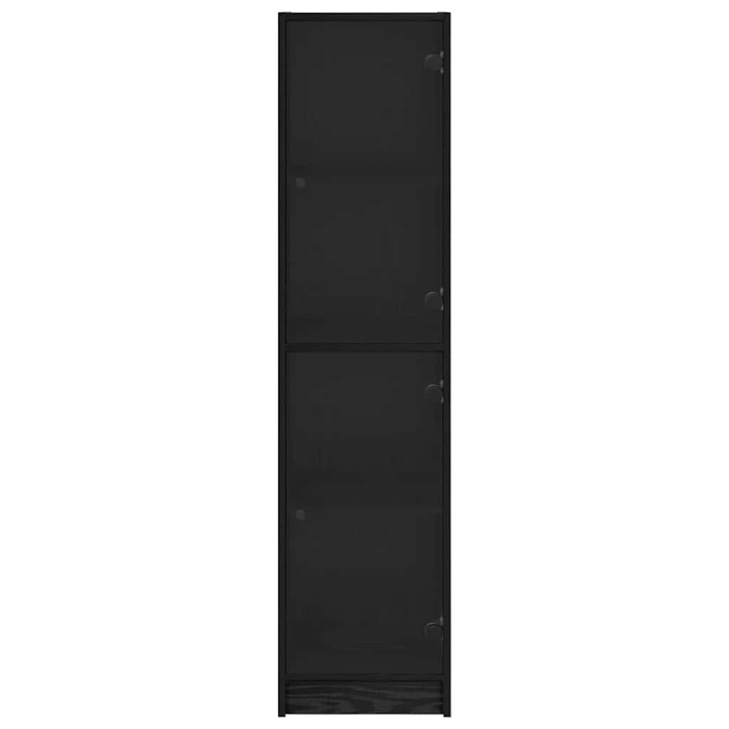 Highboard Schwarz Eichen-Optik 35 x 37 x 142 cm Holzwerkstoff