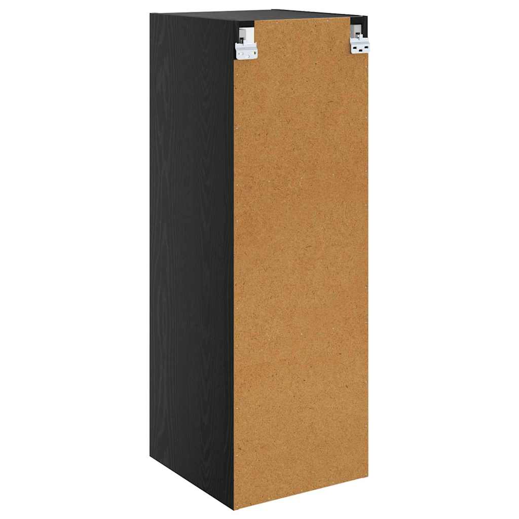 Wandschrank 35 x 37 x 102 cm Holzwerkstoff Schwarz Eichen-Optik
