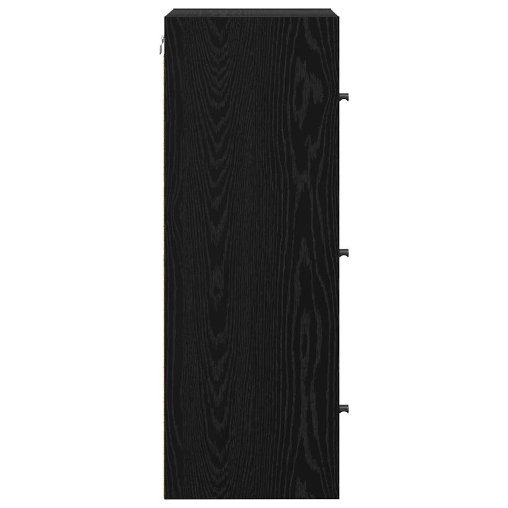 Wandschrank 35 x 37 x 102 cm Holzwerkstoff Schwarz Eichen-Optik