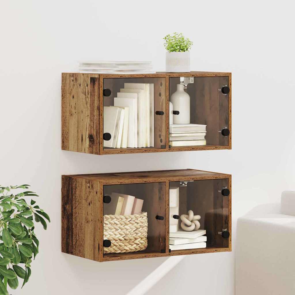 Wandschränke 2 stk. 68 x 37 x 35 cm Holzwerkstoff Altholz
