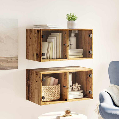 Wandschränke 2 stk. 68 x 37 x 35 cm Holzwerkstoff Altholz