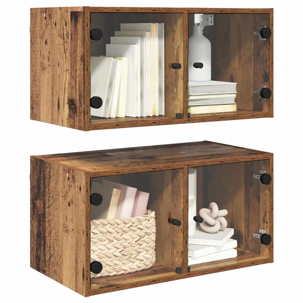 Wandschränke 2 stk. 68 x 37 x 35 cm Holzwerkstoff Altholz