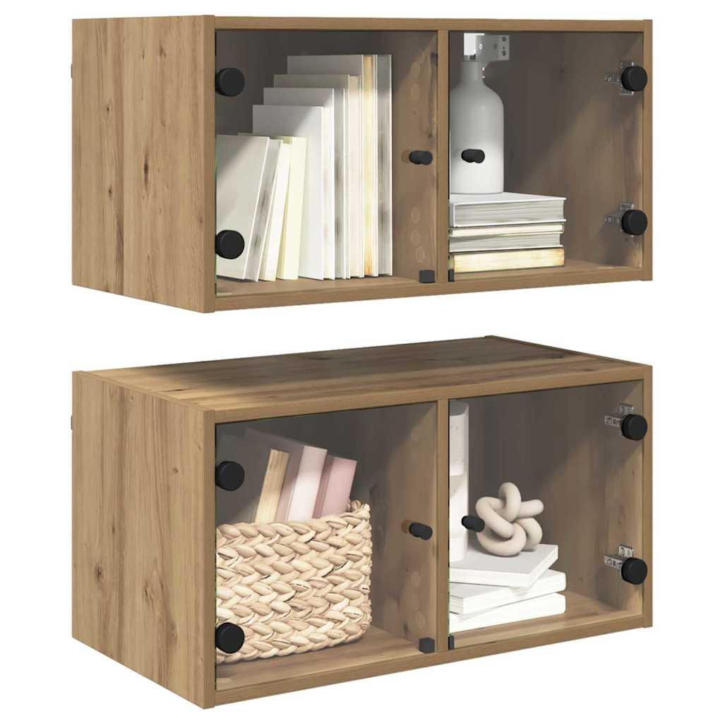Wandschränke 2 Stk. 68 x 37 x 35 cm Holzwerkstoff Artisan-Eiche