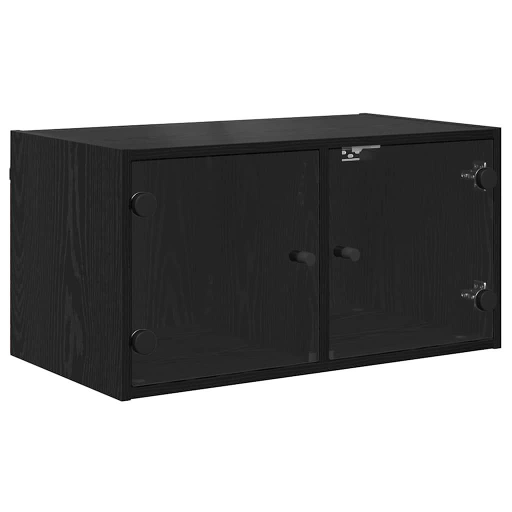 Wandschrank 68 x 37 x 35 cm Holzwerkstoff Schwarz Eichen-Optik