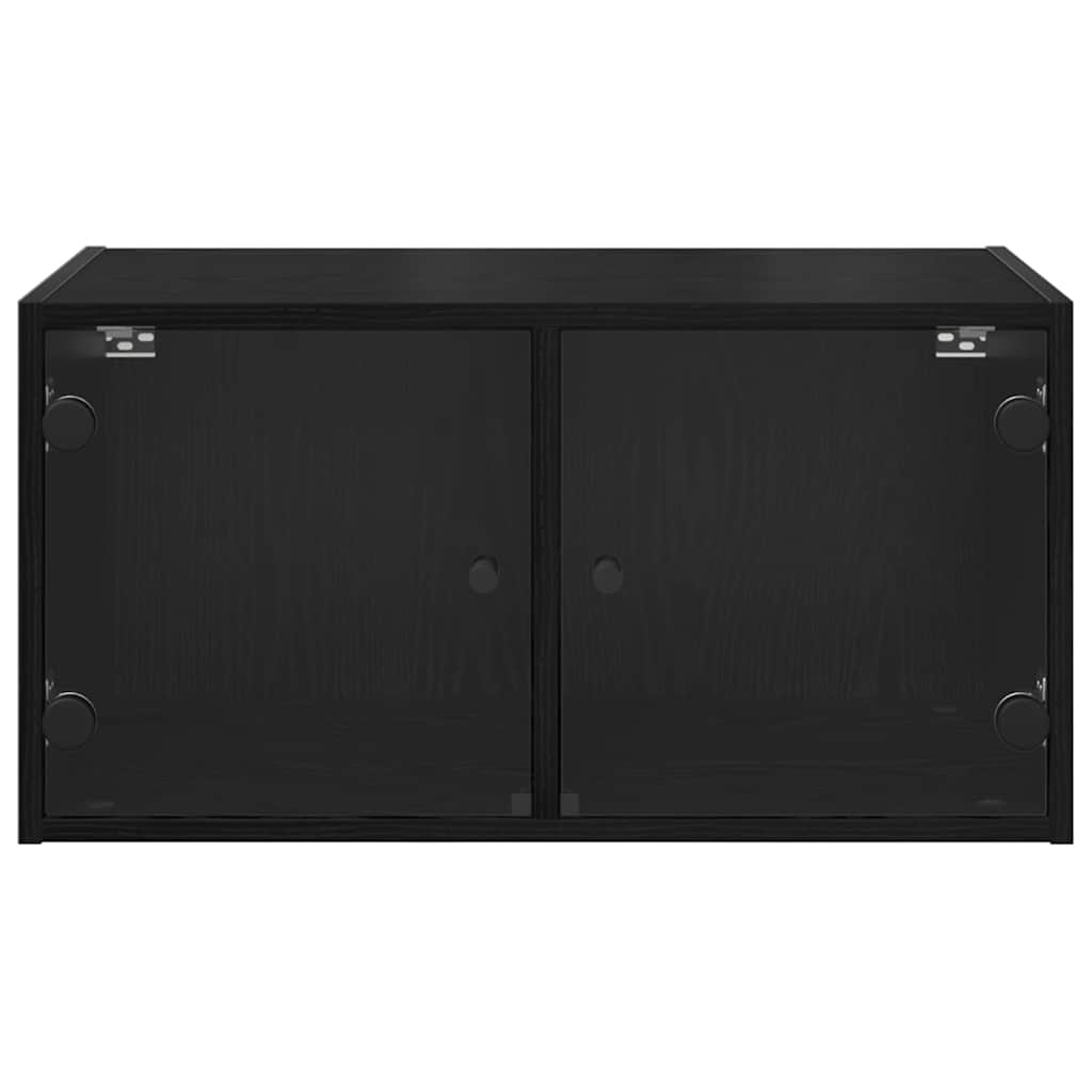 Wandschrank 68 x 37 x 35 cm Holzwerkstoff Schwarz Eichen-Optik