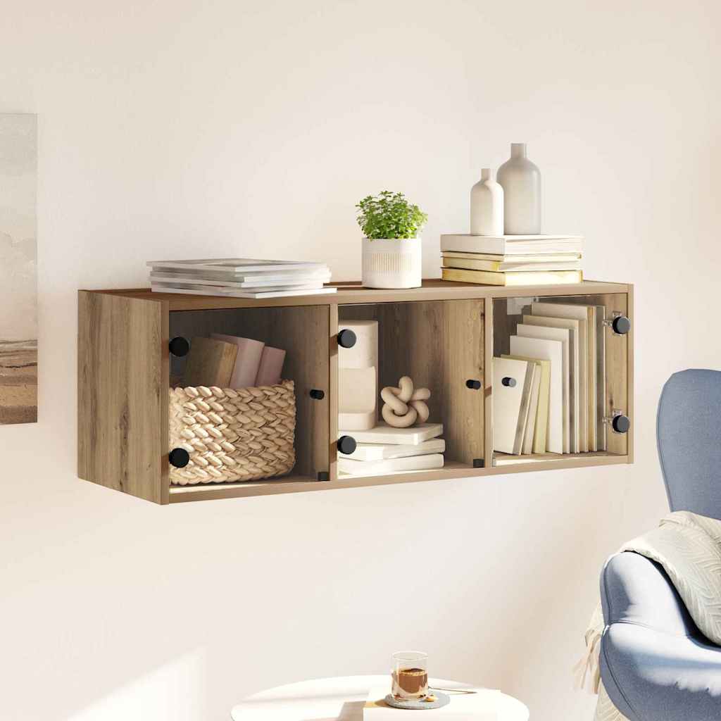 Wandschrank 102 x 37 x 35 cm Holzwerkstoff Artisan-Eiche
