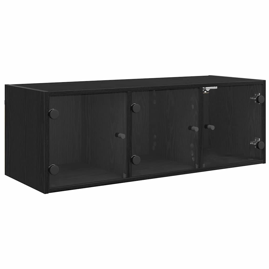 Wandschrank 102 x 37 x 35 cm Holzwerkstoff Schwarz Eichen-Optik