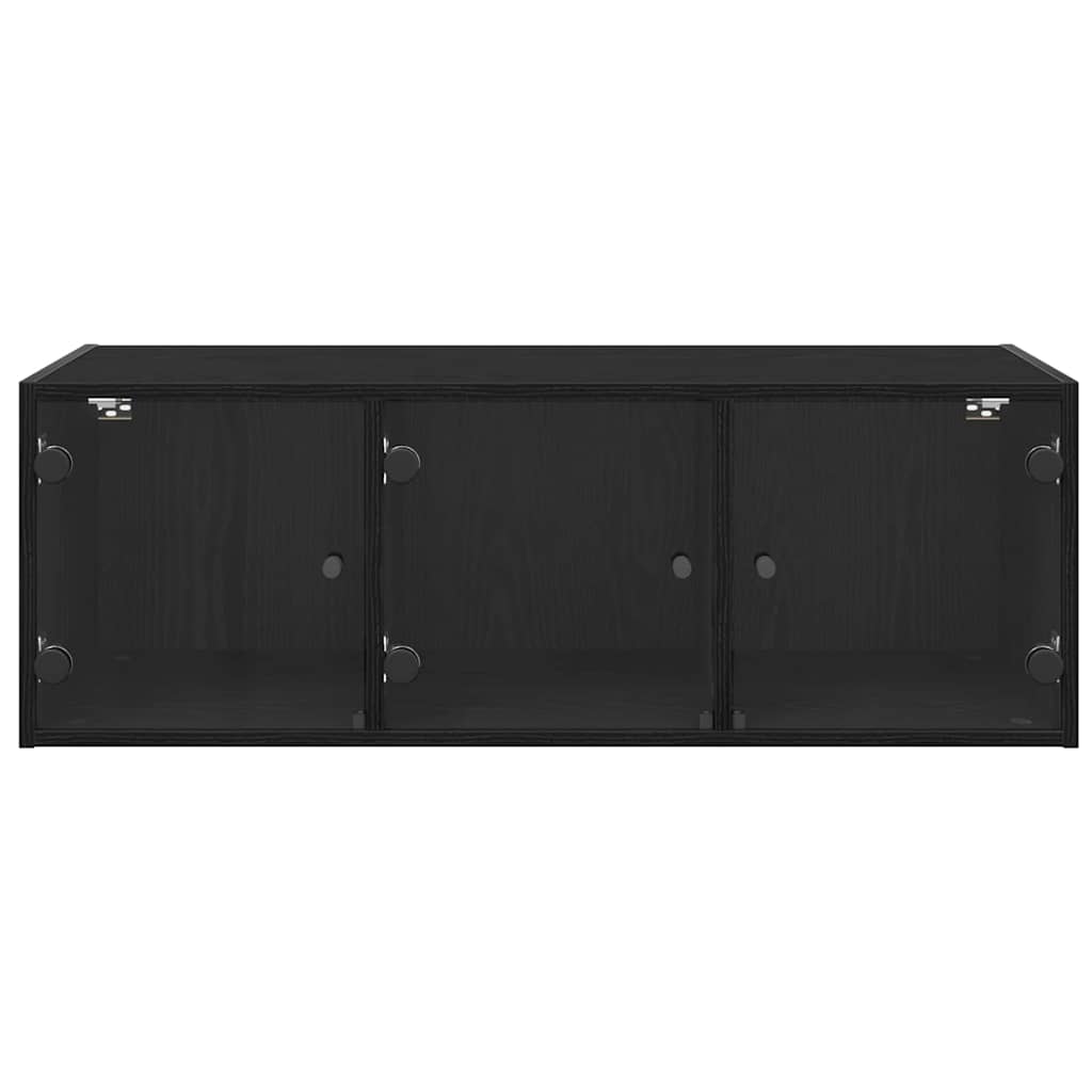 Wandschrank 102 x 37 x 35 cm Holzwerkstoff Schwarz Eichen-Optik