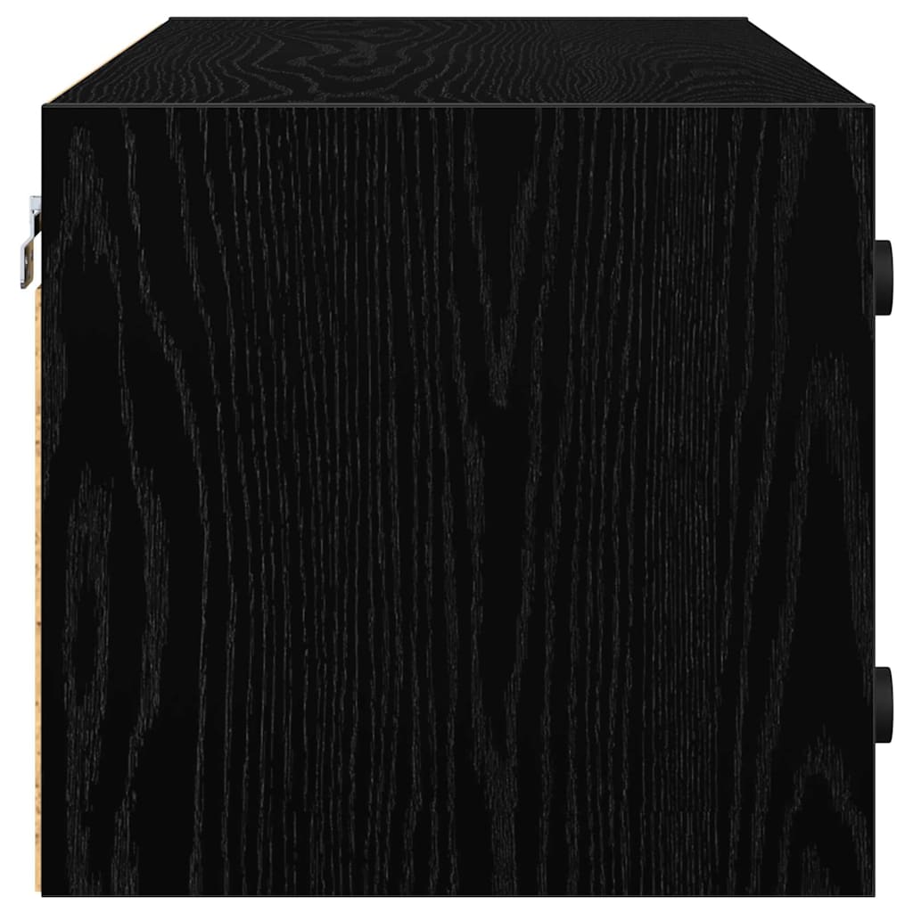 Wandschrank 102 x 37 x 35 cm Holzwerkstoff Schwarz Eichen-Optik