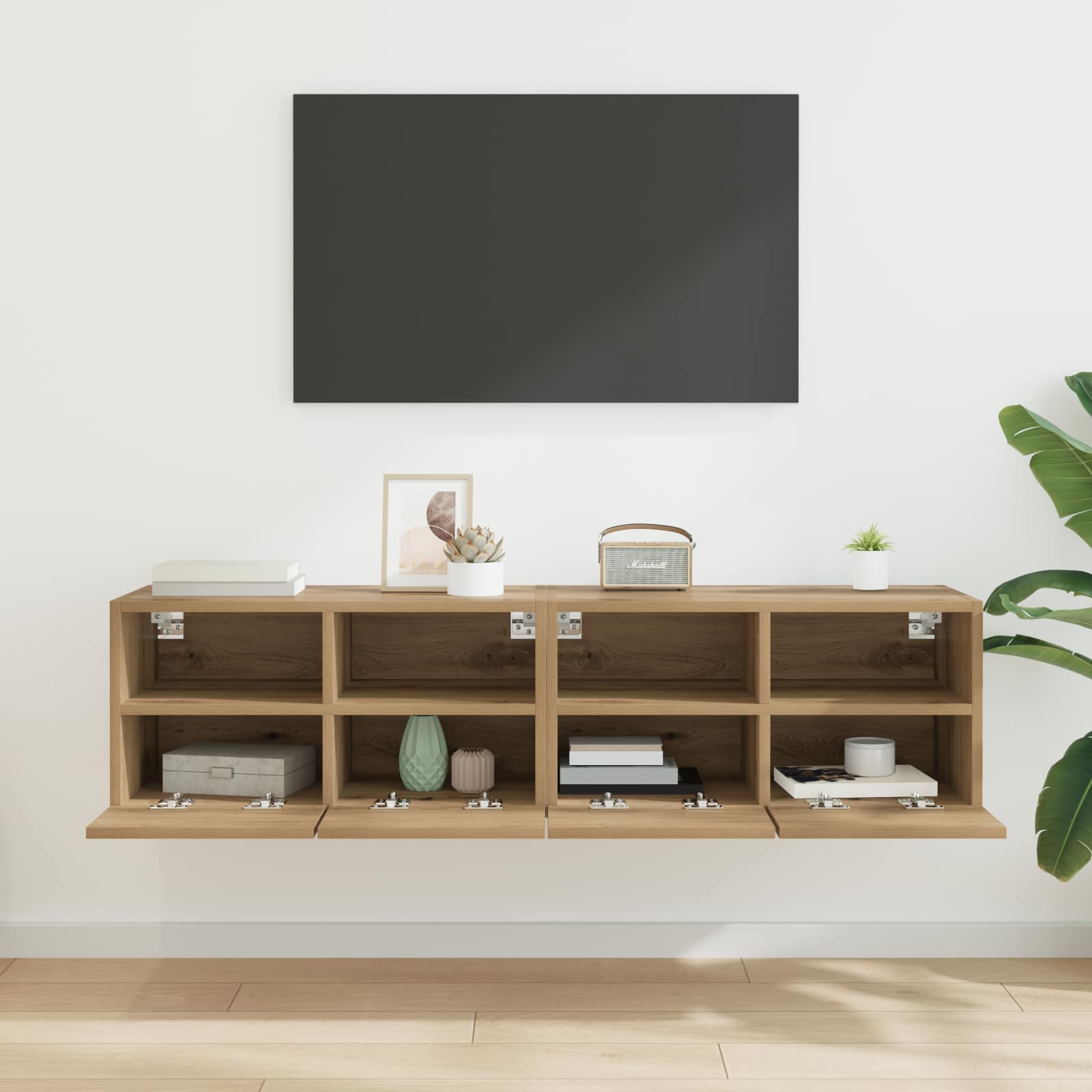 TV-Wandregale 2 stk. Artisan-Eiche Holzwerkstoff