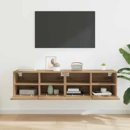 TV-Wandregale 2 stk. Artisan-Eiche Holzwerkstoff