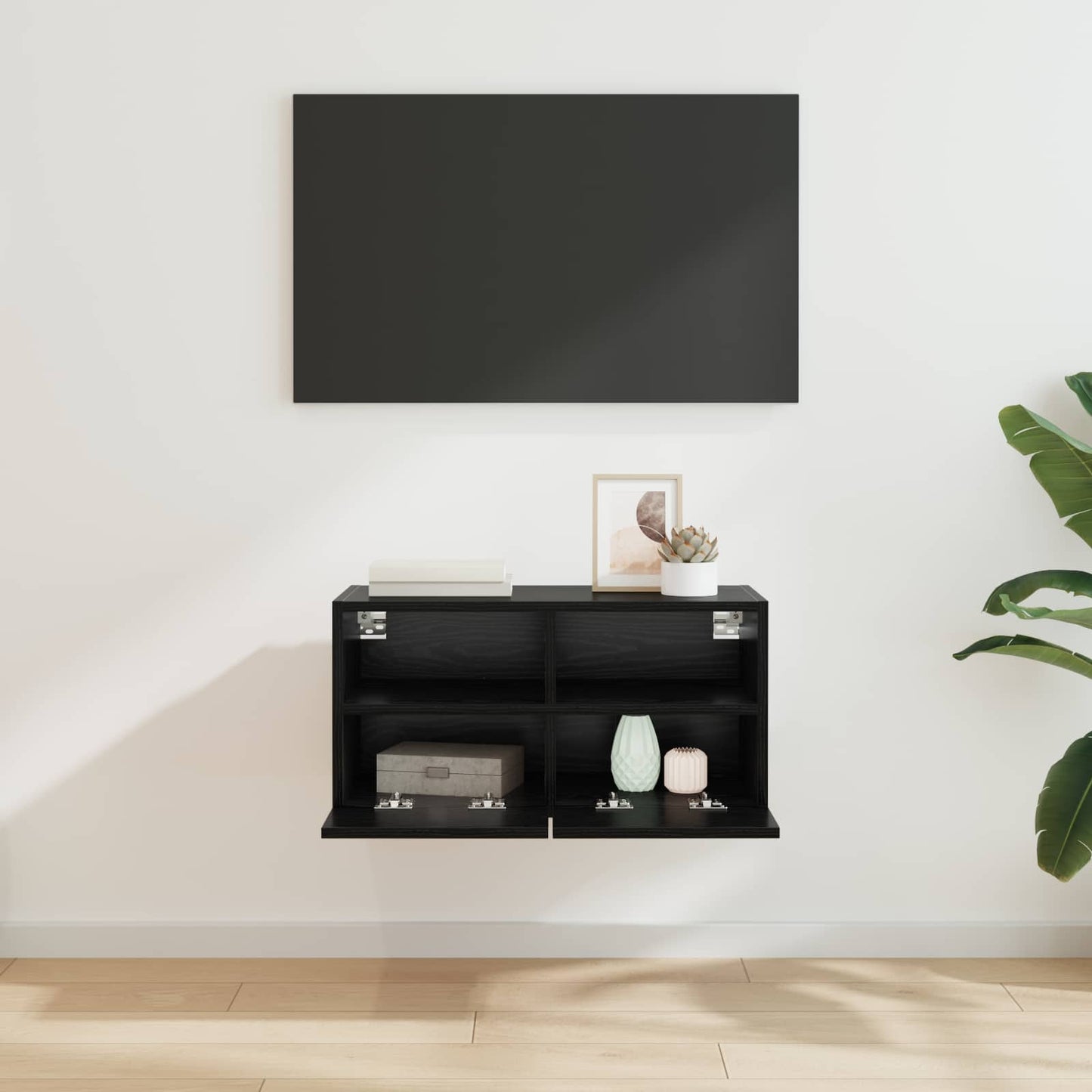TV-Wandschrank 60 x 30 x 30 cm Schwarz Eichen-Optik