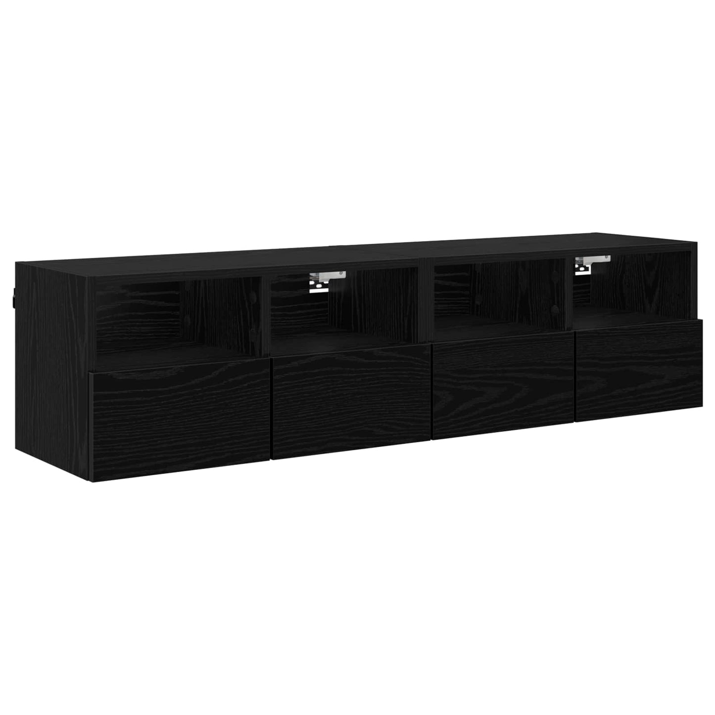 TV-Wandregale 2 stk. Schwarz Eichen-Optik Holzwerkstoff