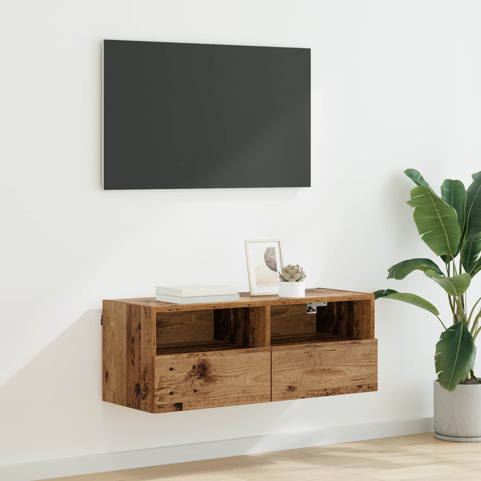 TV-Wandschrank 80 x 30 x 30 cm Altholz Holzwerkstoff