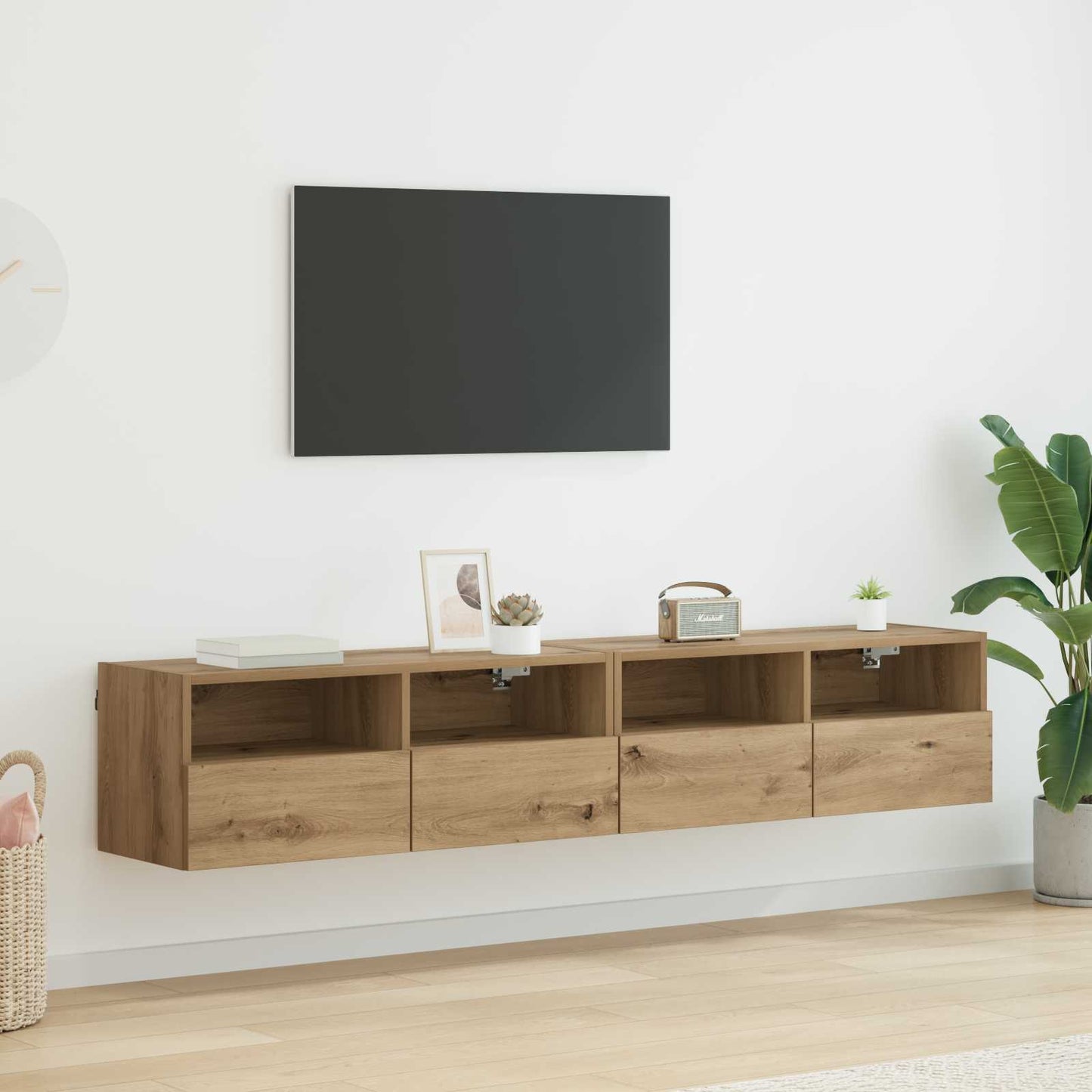 TV-Wandregale 2 stk. Artisan-Eiche Holzwerkstoff