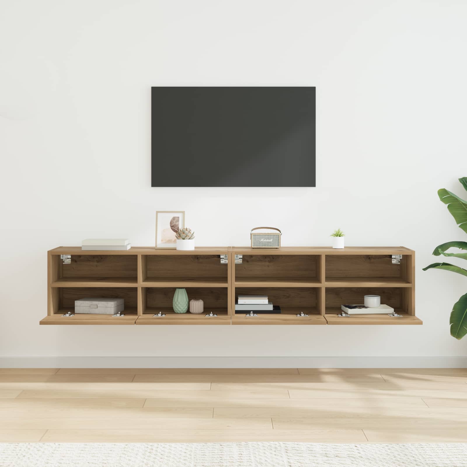 TV-Wandregale 2 stk. Artisan-Eiche Holzwerkstoff
