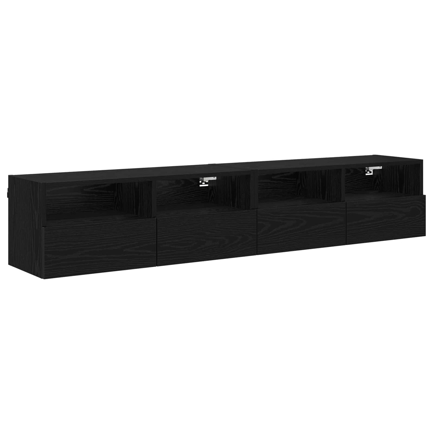 TV-Wandregale 2 stk. Schwarz Eichen-Optik Holzwerkstoff