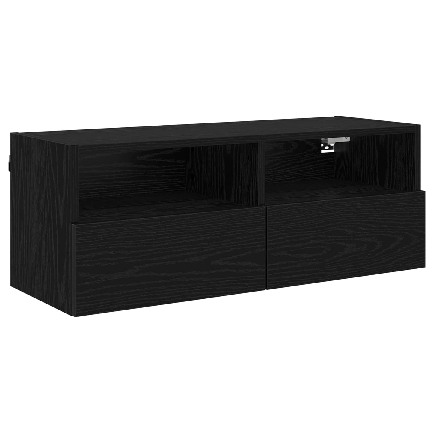 TV-Wandregale 2 stk. Schwarz Eichen-Optik Holzwerkstoff