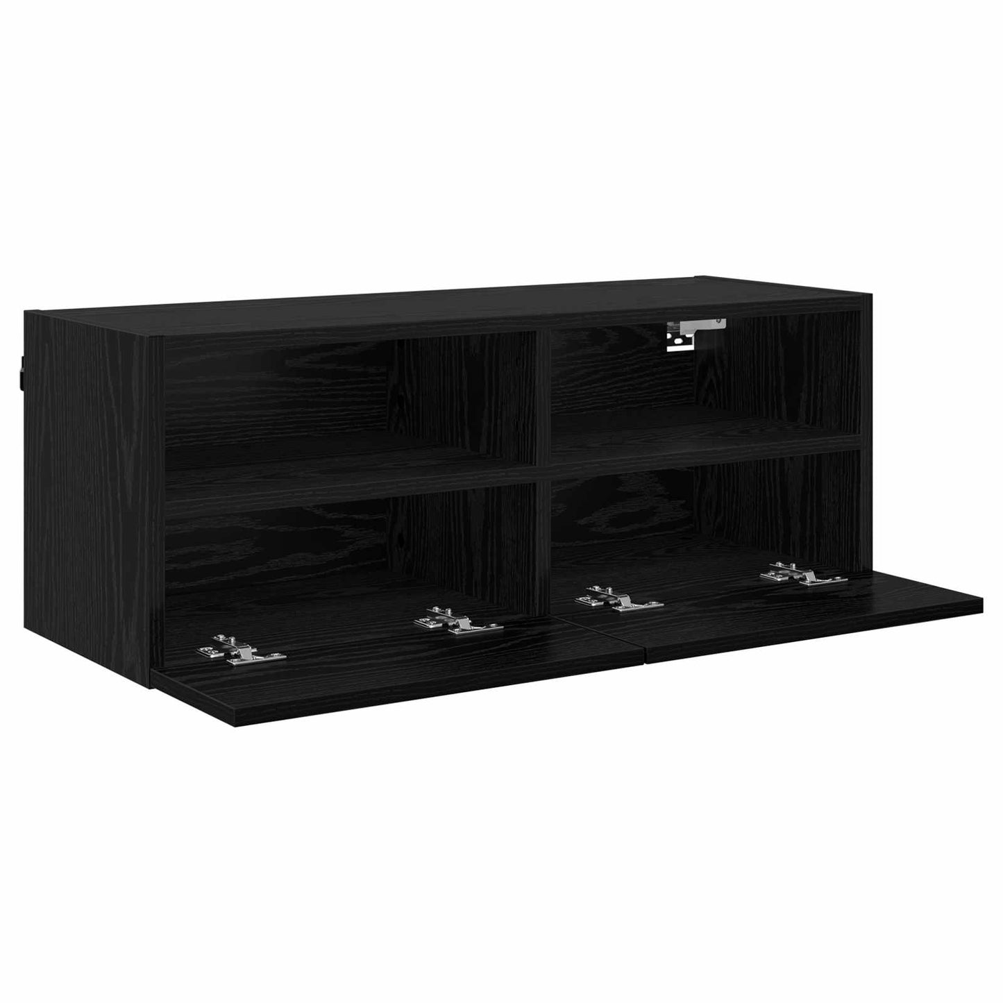 TV-Wandregale 2 stk. Schwarz Eichen-Optik Holzwerkstoff