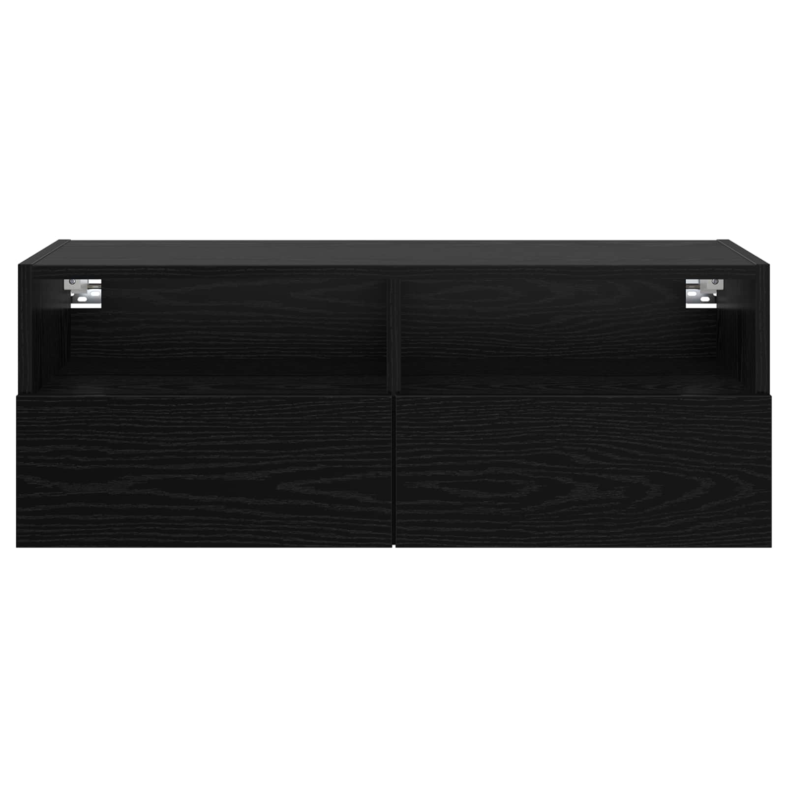 TV-Wandregale 2 stk. Schwarz Eichen-Optik Holzwerkstoff