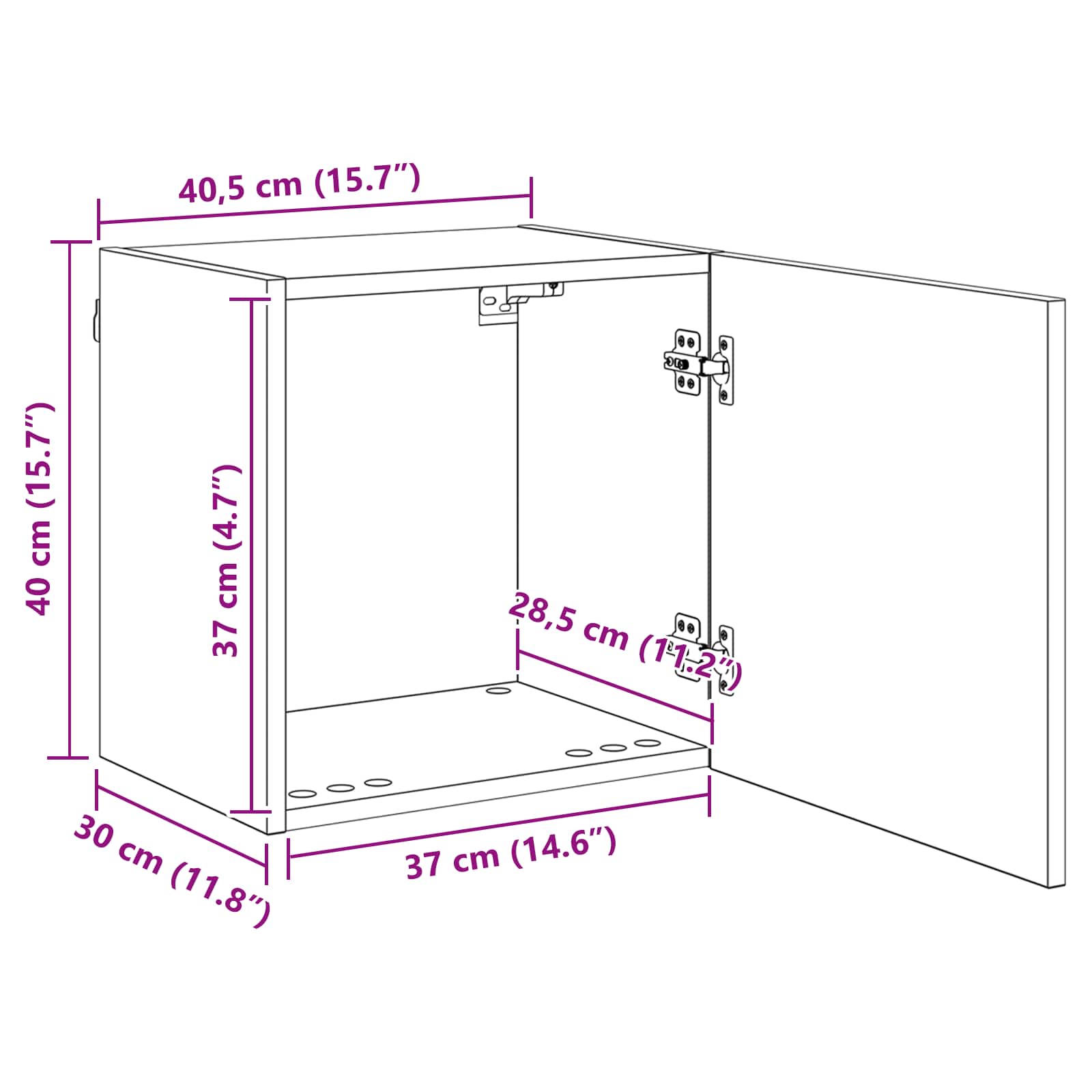 TV-Wandschrank 40,5x30x40cm Altholz Holzwerkstoff