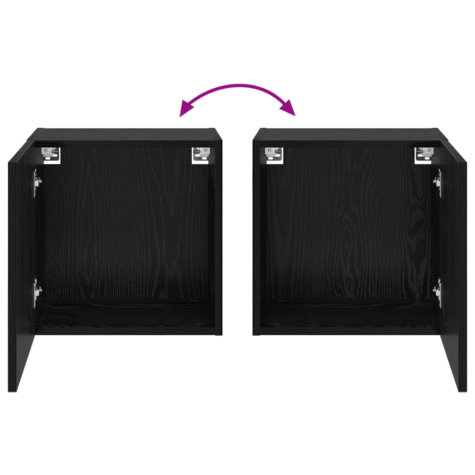 TV-Wandschrank 40,5x30x40cm Schwarz Eichen-Optik Holzwerkstoff