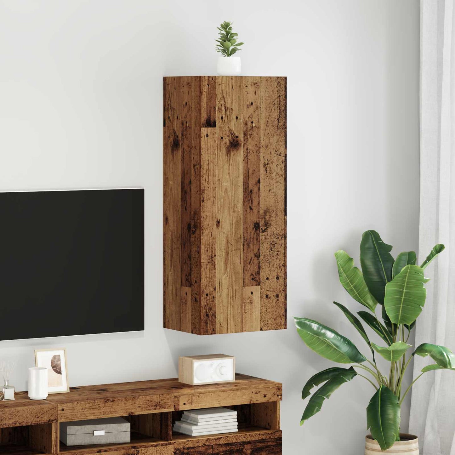 TV-Wandschrank 40,5 x 30 x 102 cm Altholz Holzwerkstoff
