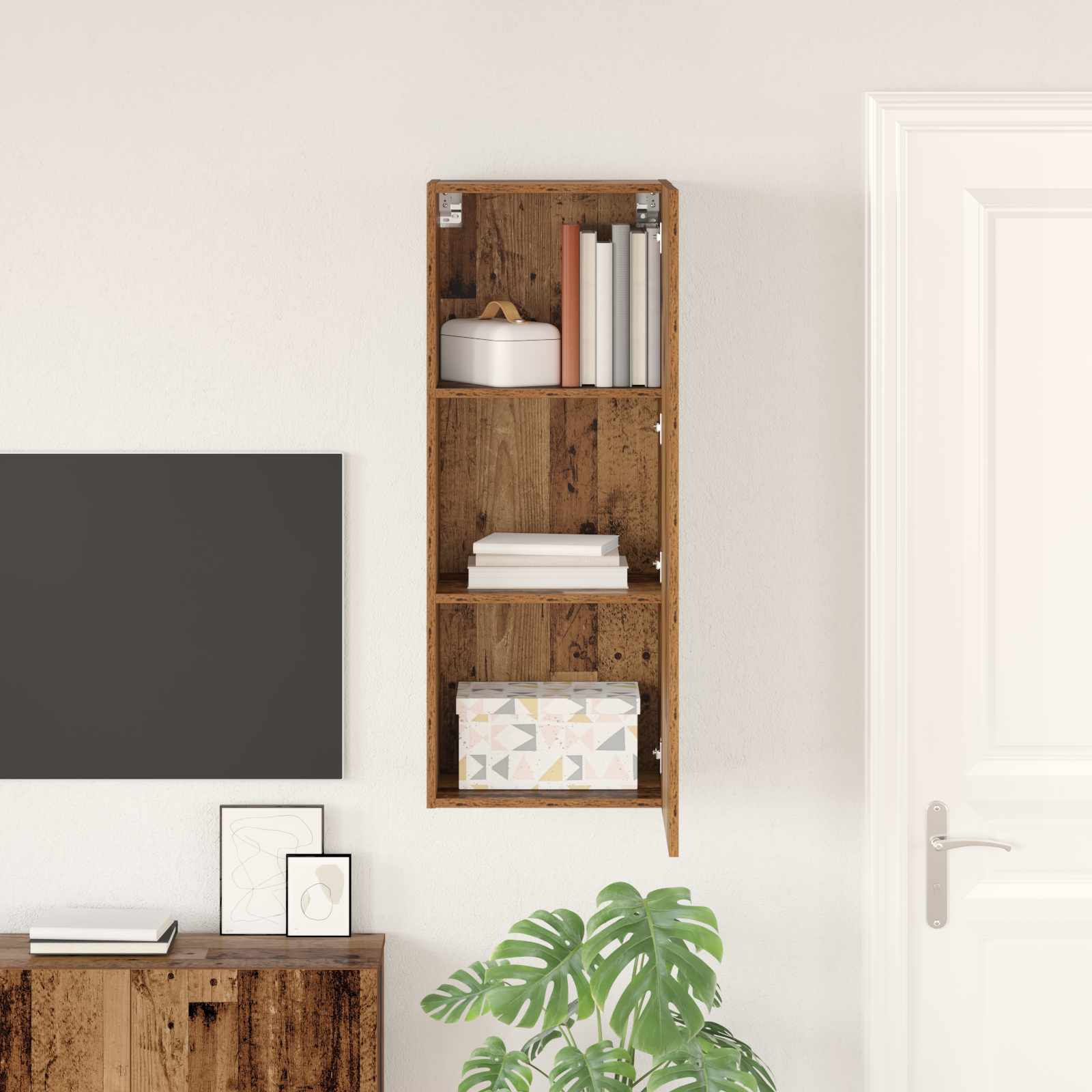 TV-Wandschrank 40,5 x 30 x 102 cm Altholz Holzwerkstoff