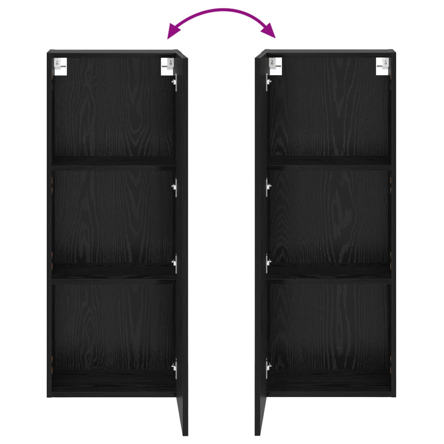 TV-Wandschrank 40,5 x 30 x 102 cm Schwarz Eichen-Optik