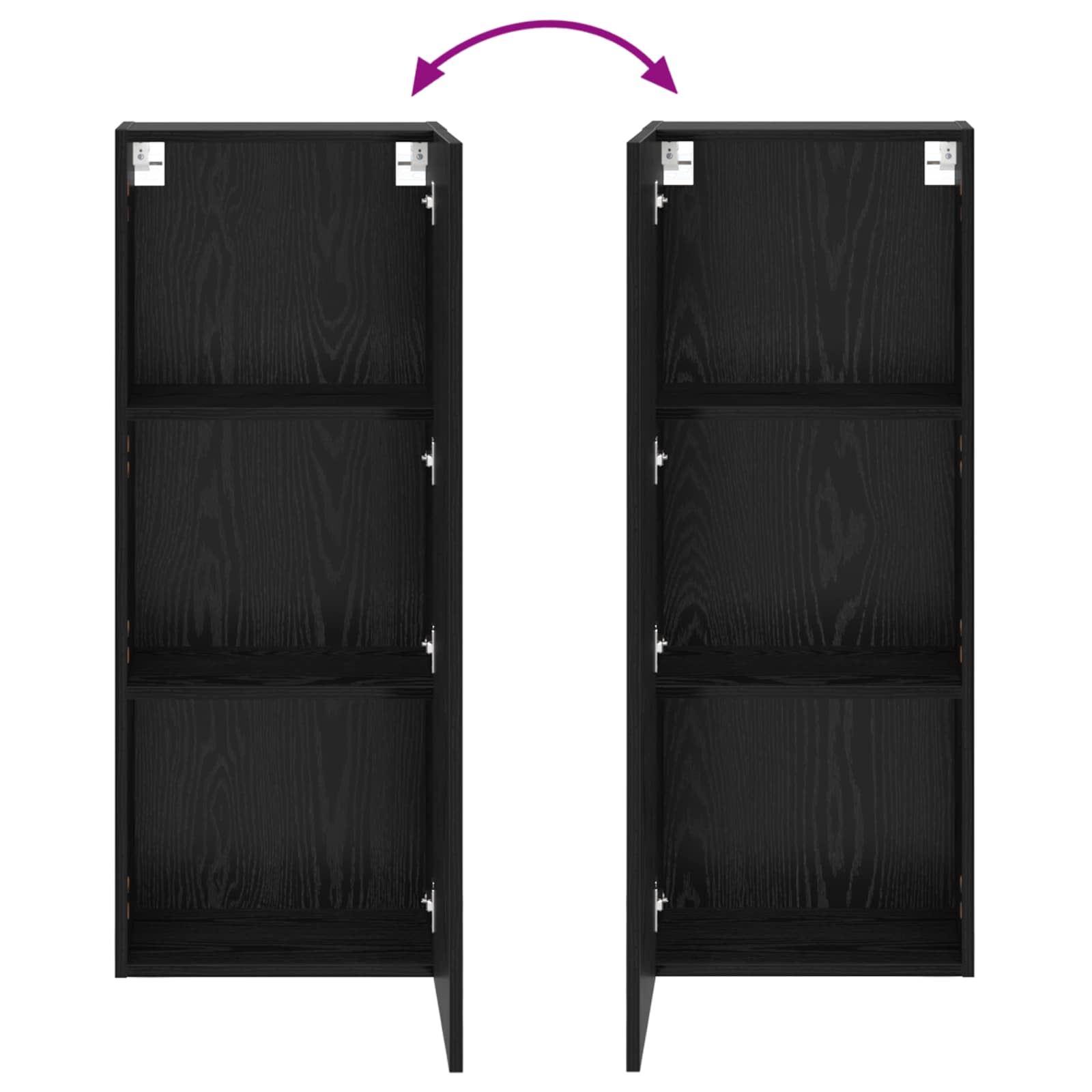 TV-Wandschrank 40,5 x 30 x 102 cm Schwarz Eichen-Optik