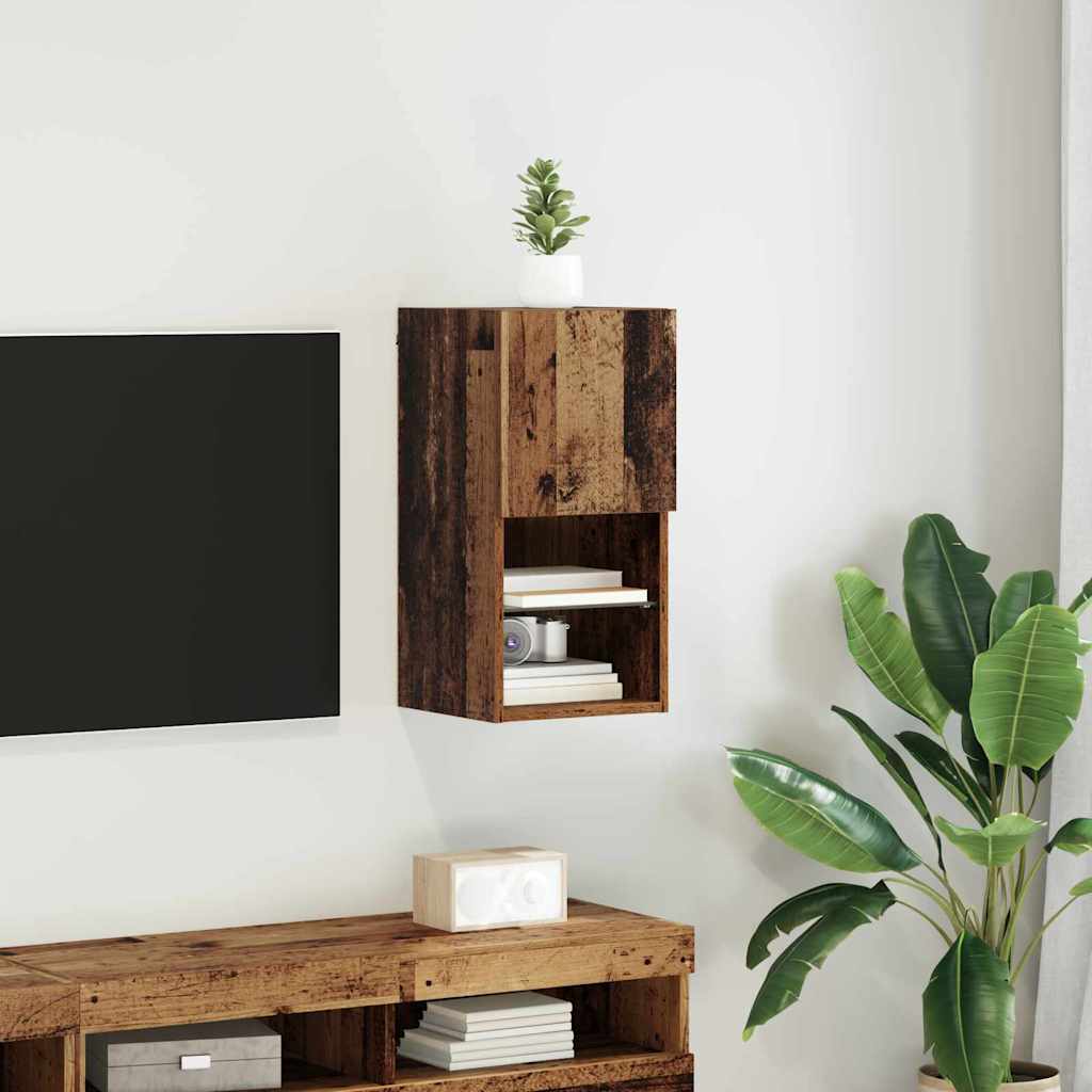 Wandmontierter TV-Schrank 30,5 x 30 x 60 cm Altholz