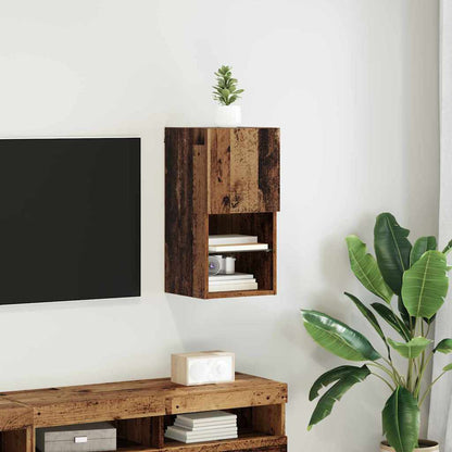 Wandmontierter TV-Schrank 30,5 x 30 x 60 cm Altholz