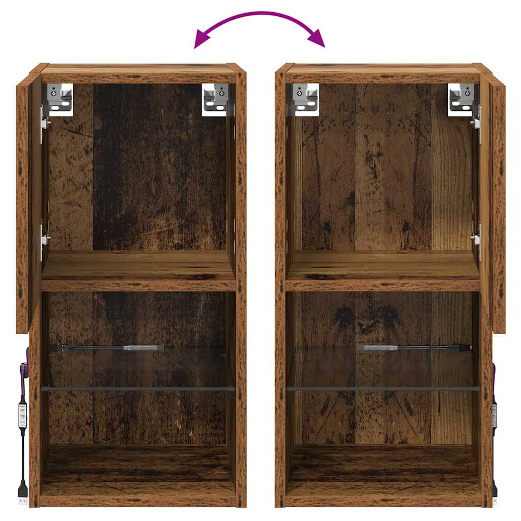 Wandmontierter TV-Schrank 30,5 x 30 x 60 cm Altholz