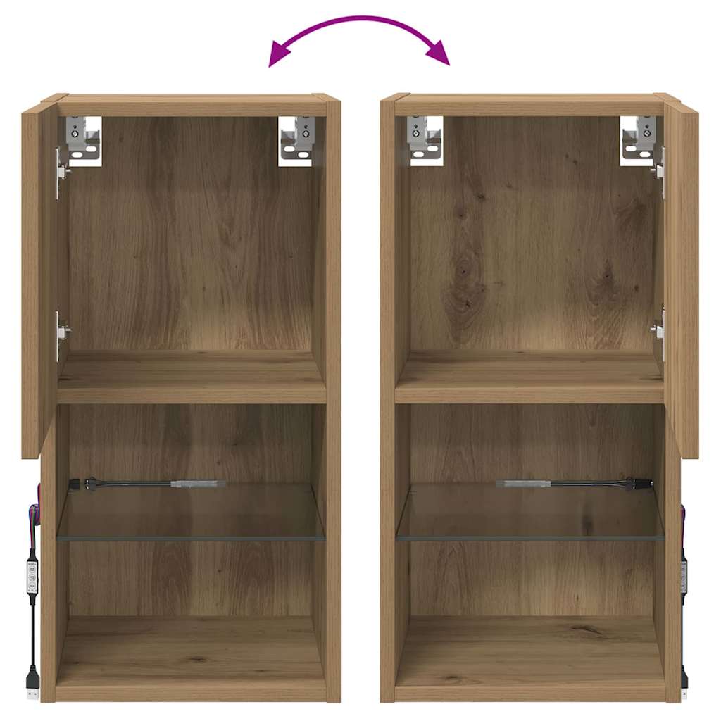 Wandmontierter TV-Schrank 30,5 x 30 x 60 cm Artisan-Eiche