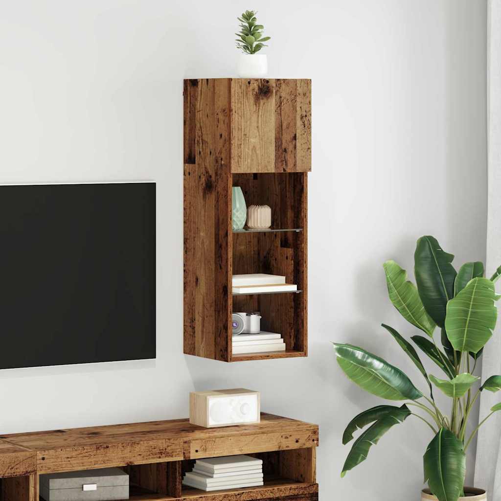 Wandmontierter TV-Schrank 30,5 x 30 x 90 cm Altholz