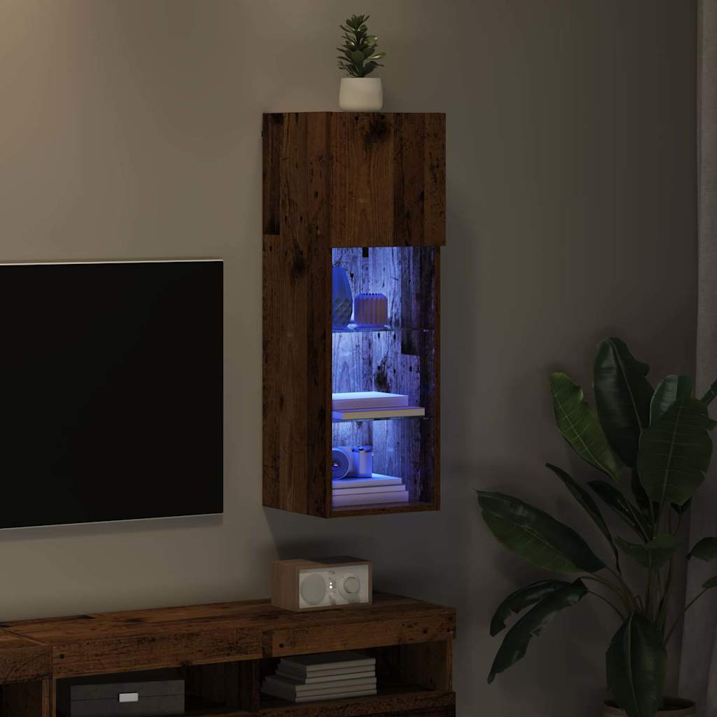 Wandmontierter TV-Schrank 30,5 x 30 x 90 cm Altholz