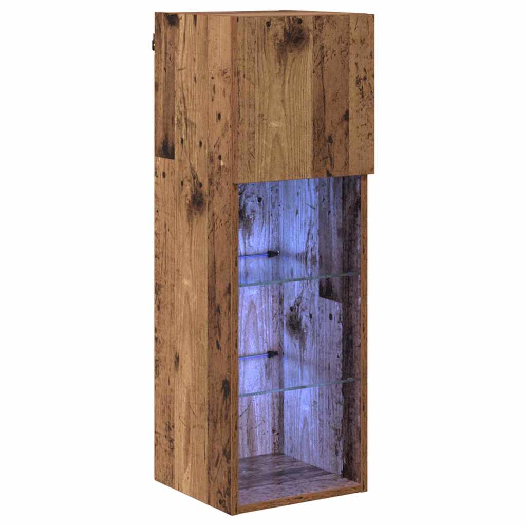Wandmontierter TV-Schrank 30,5 x 30 x 90 cm Altholz