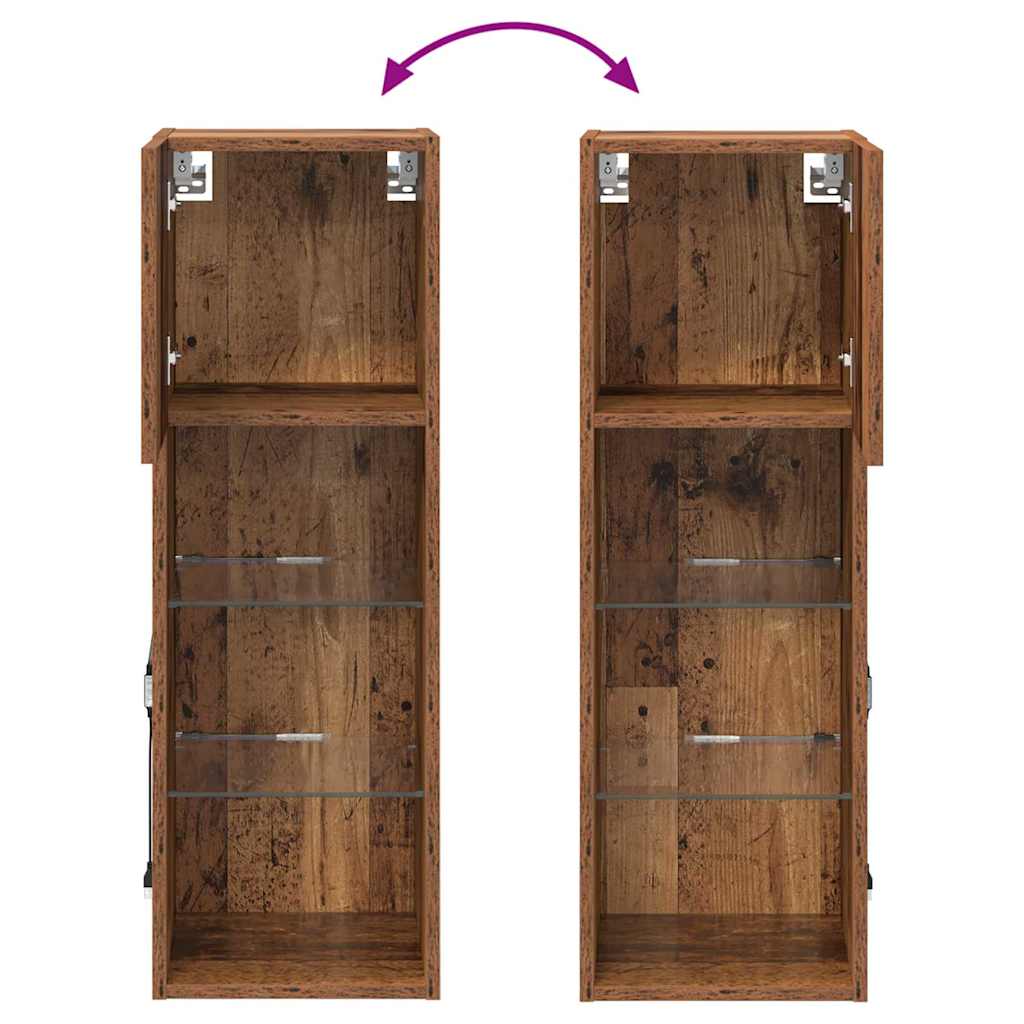 Wandmontierter TV-Schrank 30,5 x 30 x 90 cm Altholz