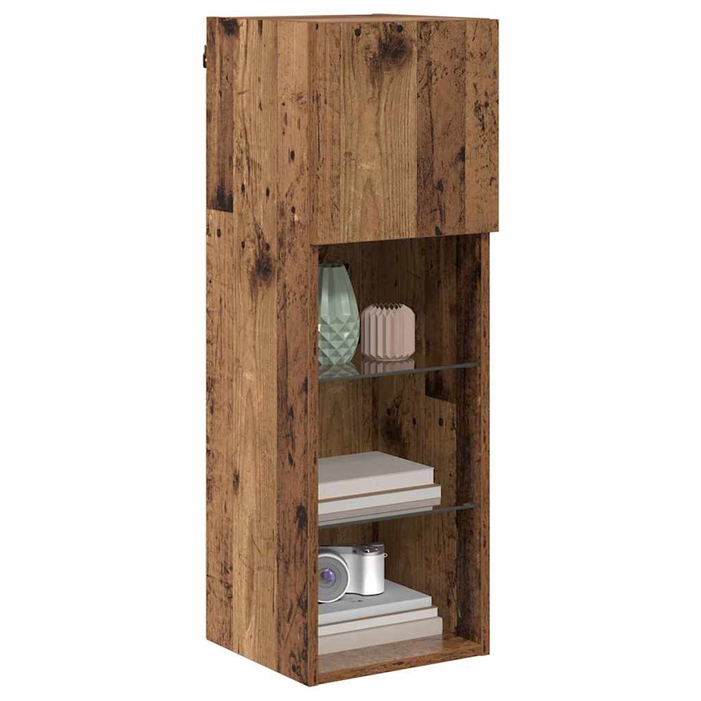 Wandmontierter TV-Schrank 30,5 x 30 x 90 cm Altholz