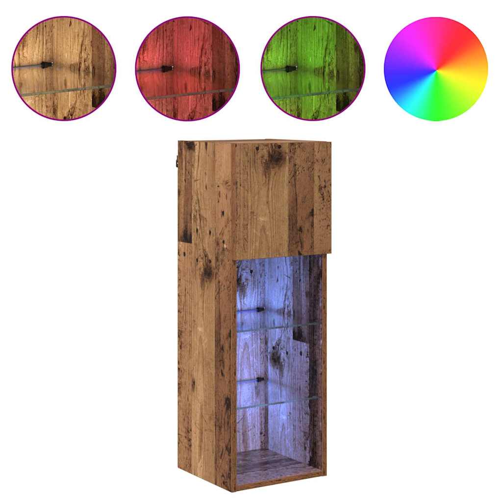 Wandmontierter TV-Schrank 30,5 x 30 x 90 cm Altholz